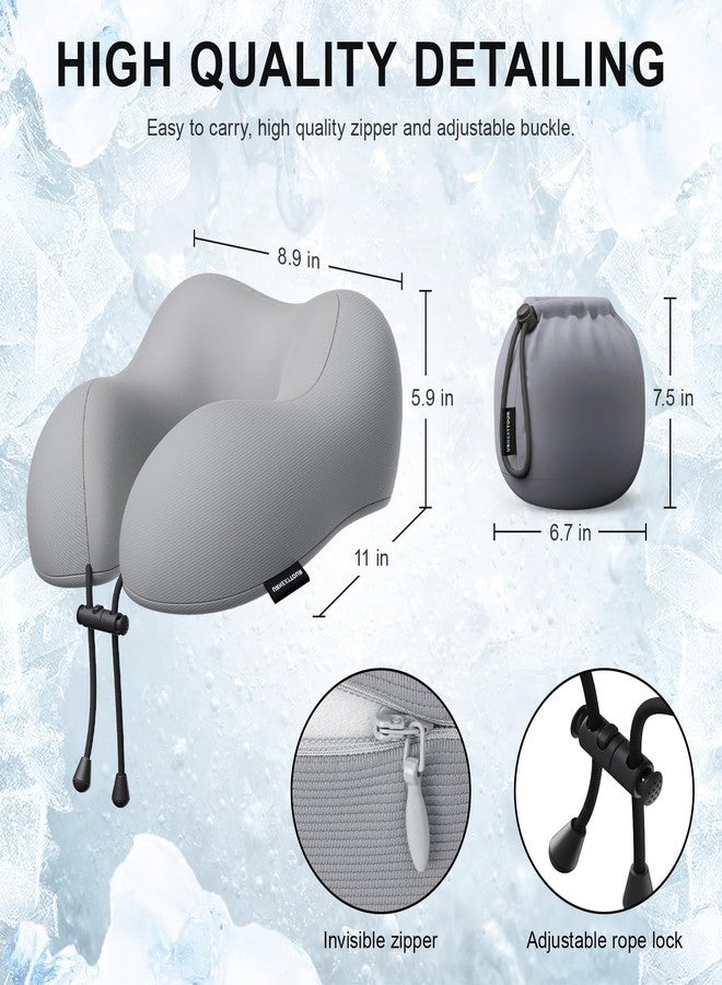 urnexttour Travel Pillow for Airplane Memory Foam Neck Pillow, Soft & Support Travel Pillow with Storage Bag for Travelling, Sleeping Rest, Car, Train and Home Use (Grey) - Image 5